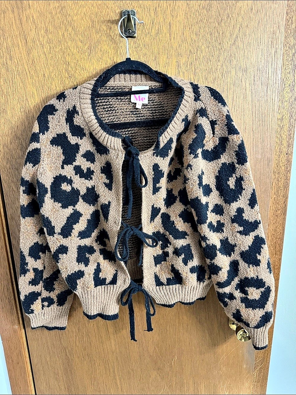 Me Animal Print Cardigan in Brown & Black Size XL
